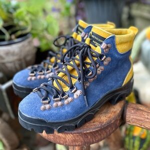 Patrick Wingett Blue & Yellow Hiking Boots